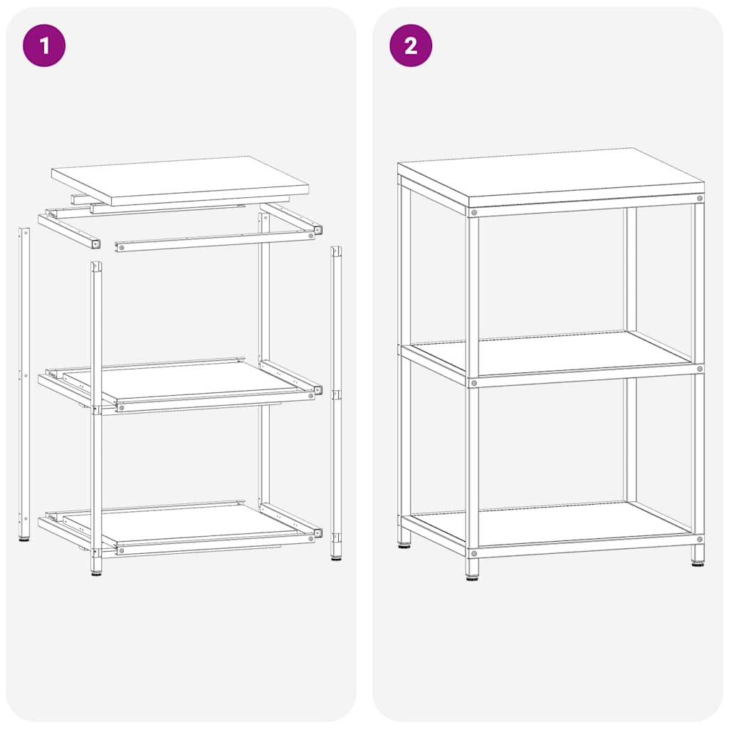 Raft de depozitare pentru bucătărie Argintiu Oțel inoxidabil GartenMobel Dekor