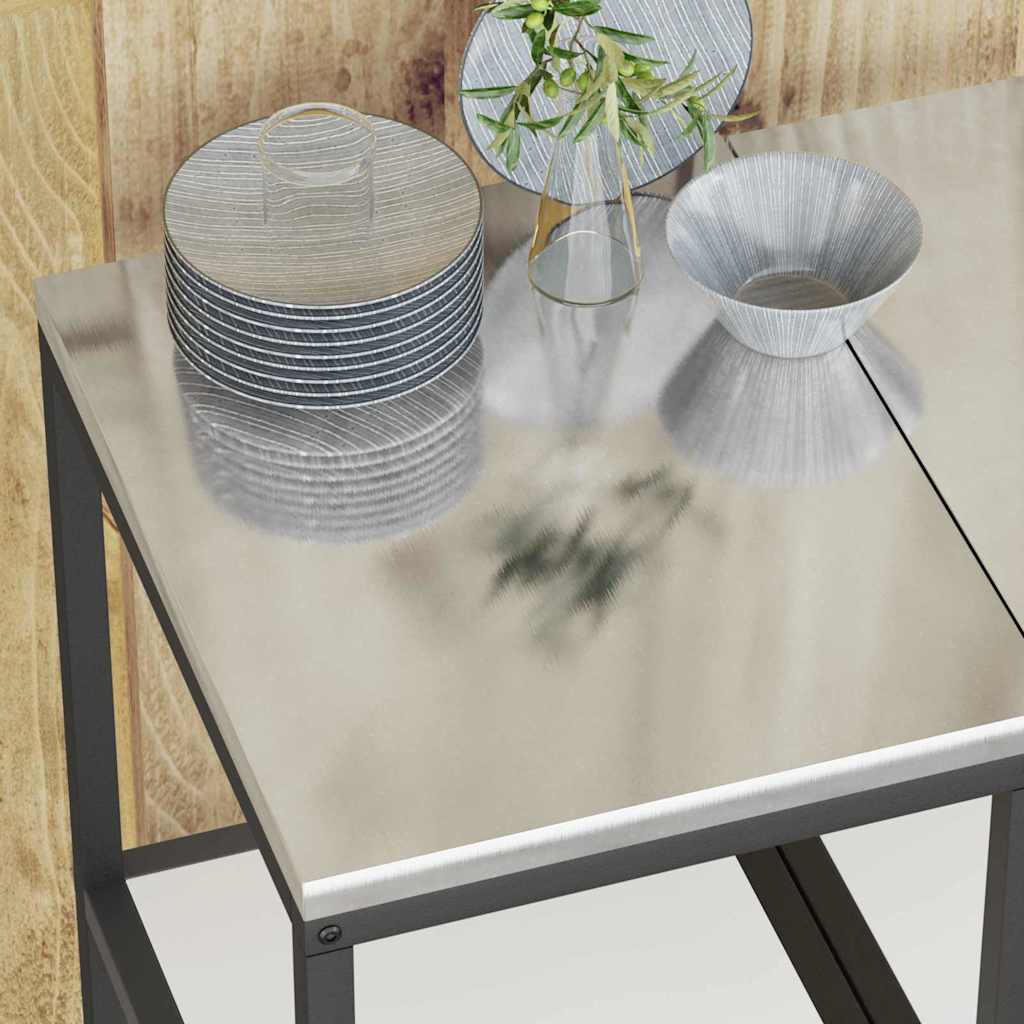 Raft de depozitare pentru bucătărie cu raft Alb Oţel GartenMobel Dekor