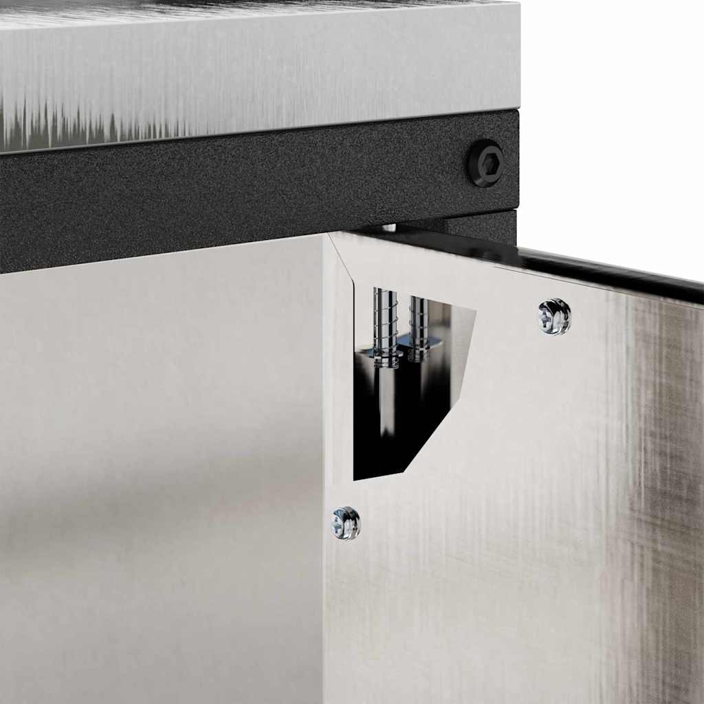 Dulap de depozitare pentru bucătărie Argintiu Oțel inoxidabil GartenMobel Dekor