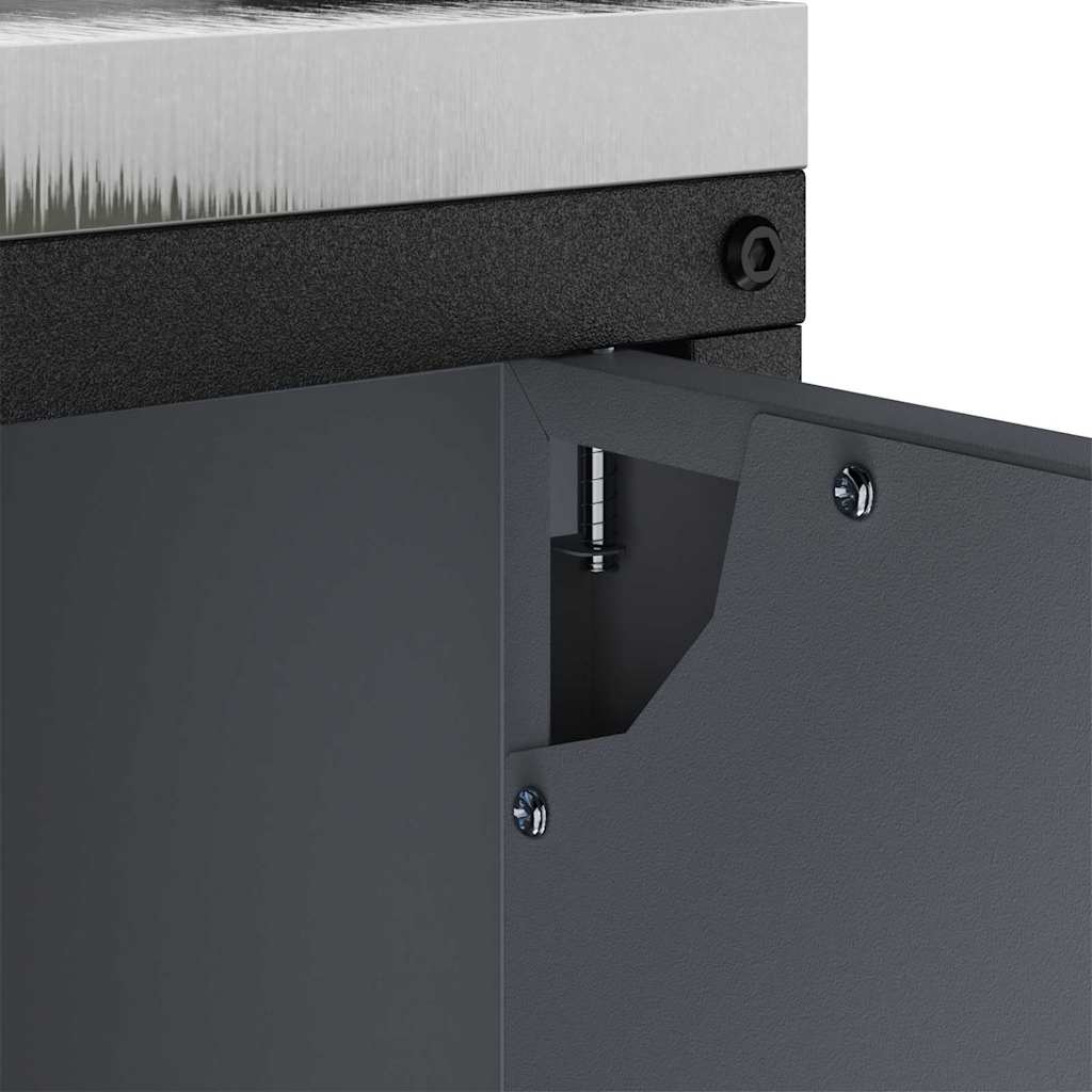 Dulap de depozitare pentru bucătărie cu raft Antracit Oţel GartenMobel Dekor