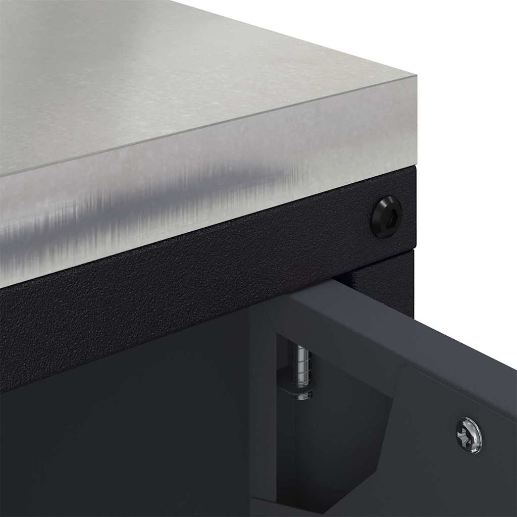 Dulap de depozitare pentru bucătărie cu raft Antracit Oţel GartenMobel Dekor