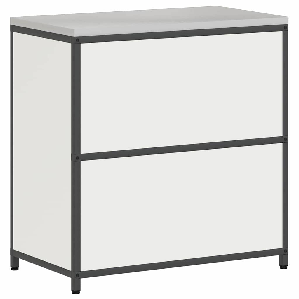 Dulap de depozitare pentru bucătărie cu raft cu ușă Alb Oţel GartenMobel Dekor