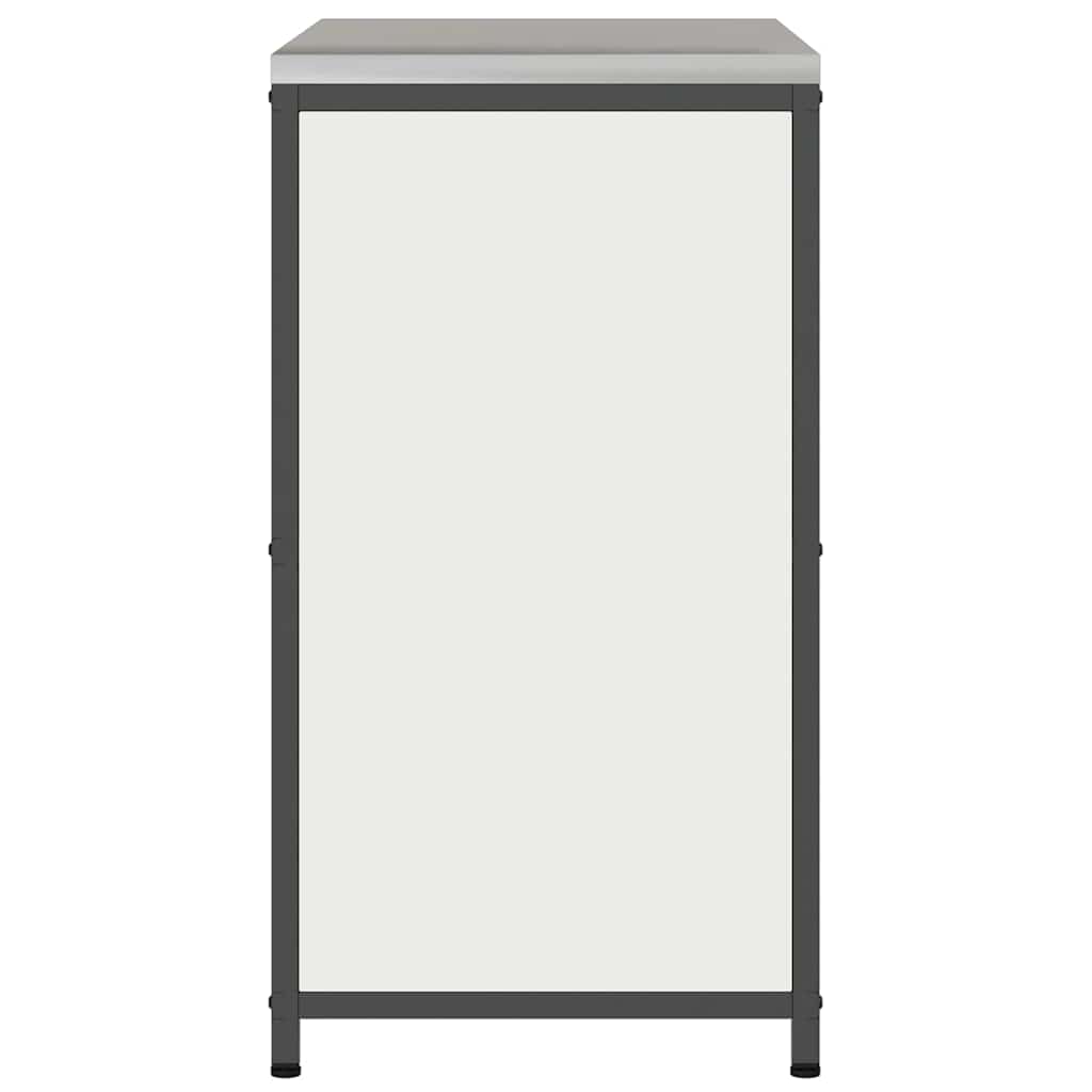 Dulap de depozitare pentru bucătărie cu raft cu ușă Alb Oţel GartenMobel Dekor