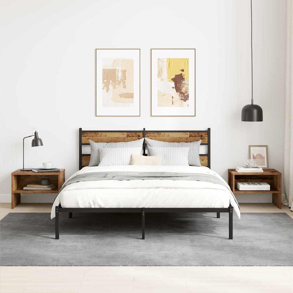 Dulap de noapte 2 pcs Lemn vechi 40 x 40 x 30 cm Lemn compozit GartenMobel Dekor