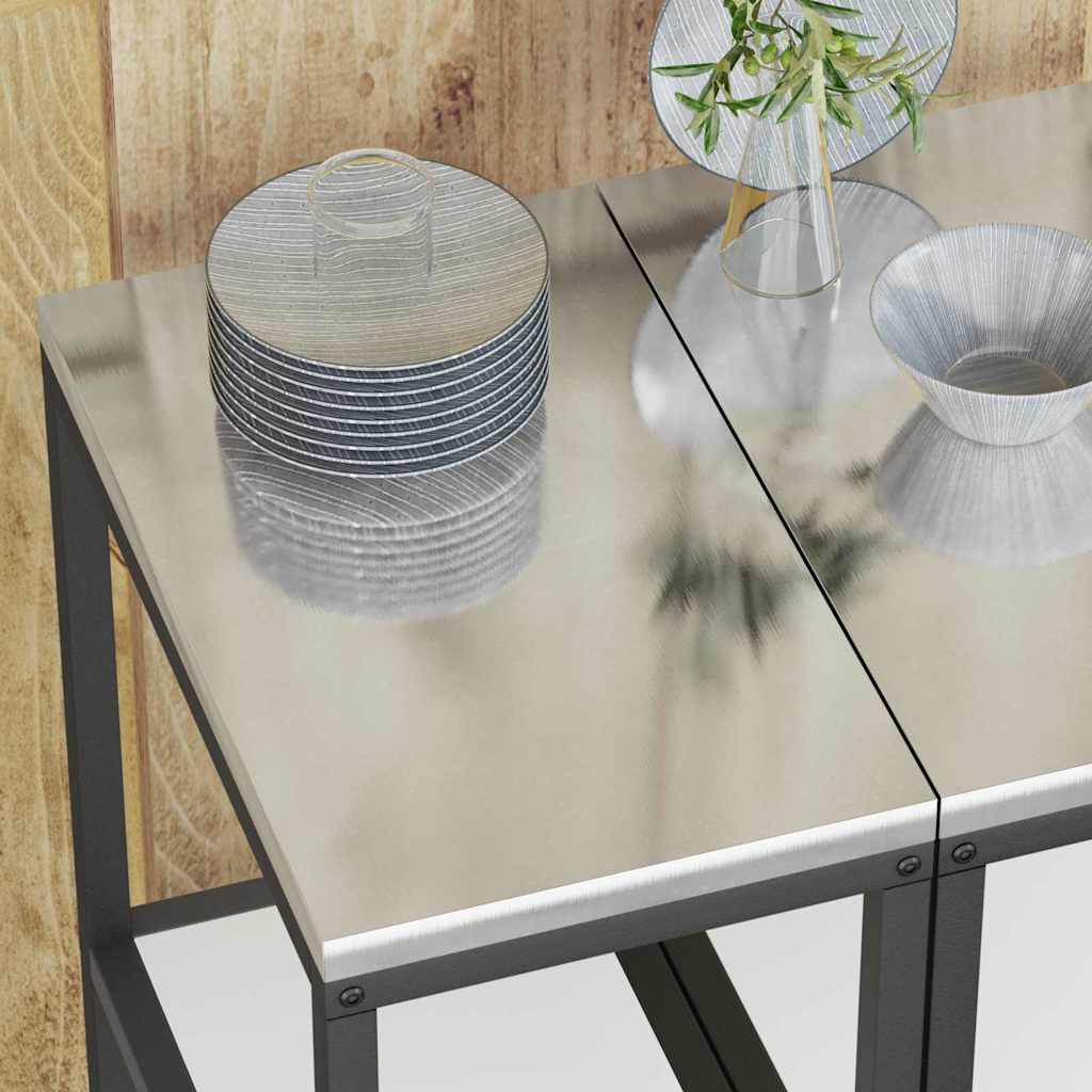 Raft de depozitare pentru bucătărie cu raft Alb Oţel GartenMobel Dekor