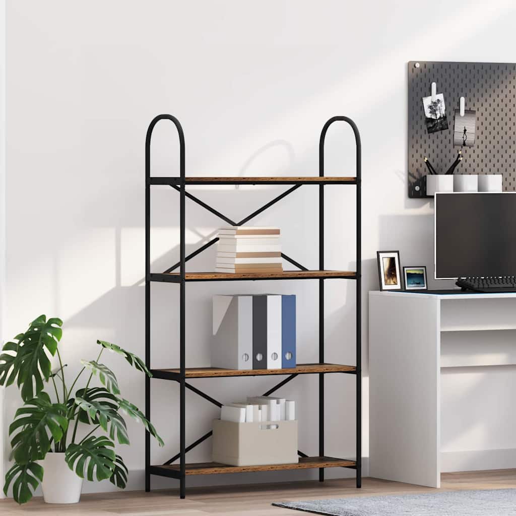 Raft pentru cărți Lemn vechi 80 x 30 x 146 cm Lemn compozit GartenMobel Dekor