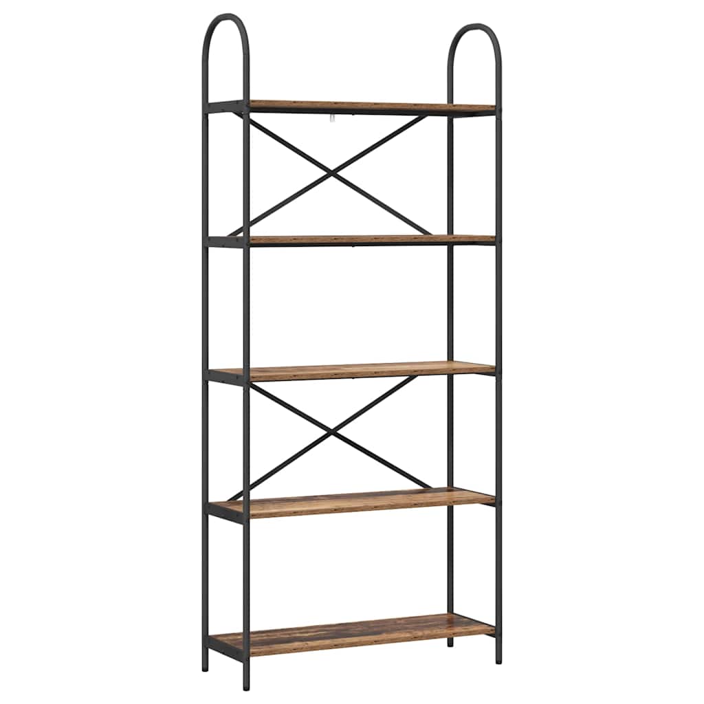 Raft pentru cărți Lemn vechi 80 x 30 x 183 cm Lemn compozit GartenMobel Dekor