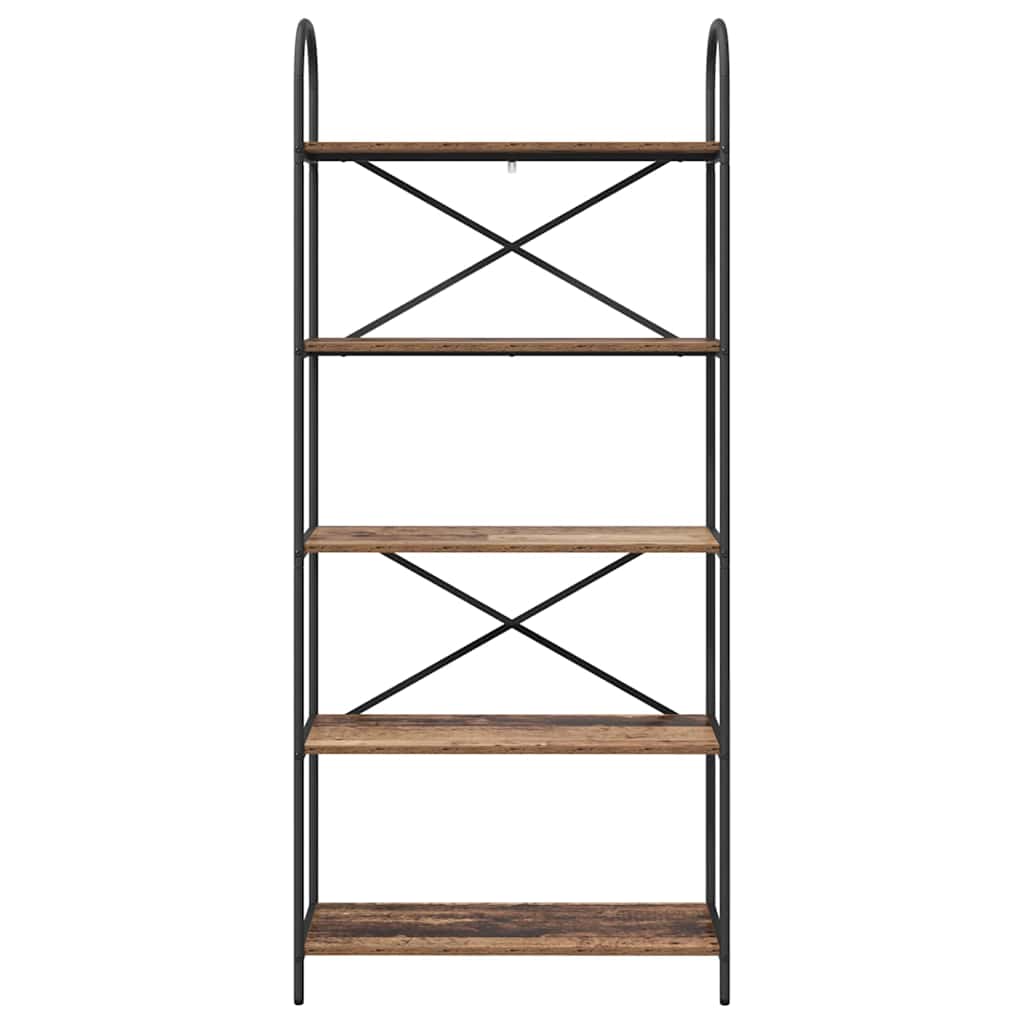 Raft pentru cărți Lemn vechi 80 x 30 x 183 cm Lemn compozit GartenMobel Dekor