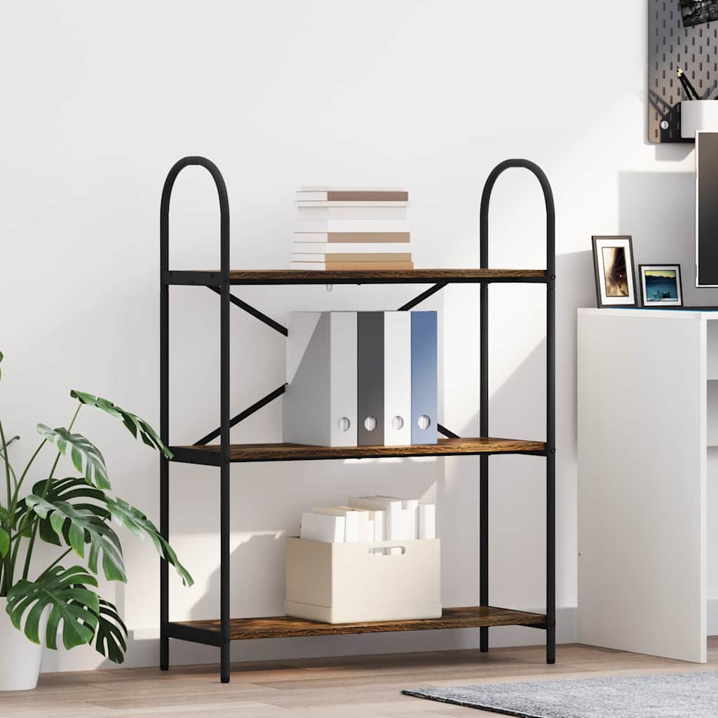 Raft pentru cărți Stejar afumat 80 x 30 x 109 cm Lemn compozit GartenMobel Dekor