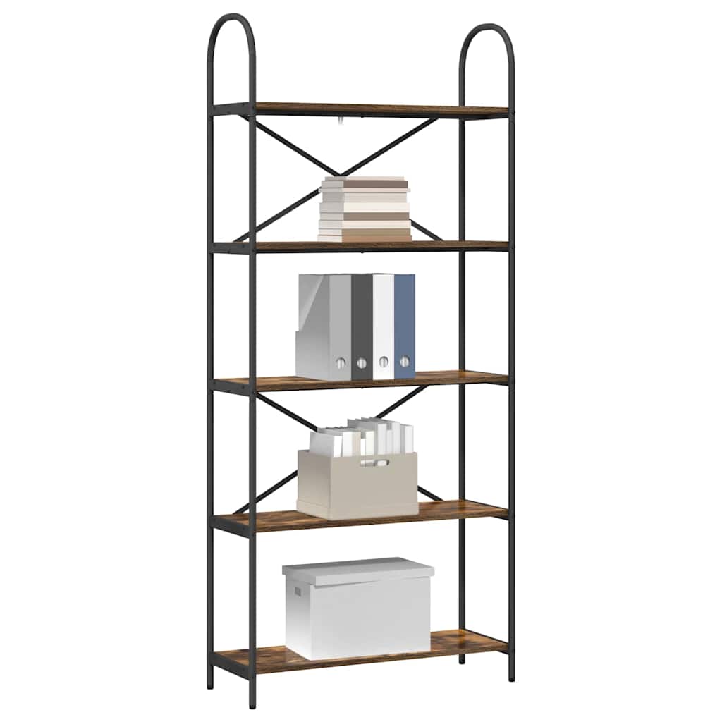 Raft pentru cărți Stejar afumat 80 x 30 x 183 cm Lemn compozit GartenMobel Dekor