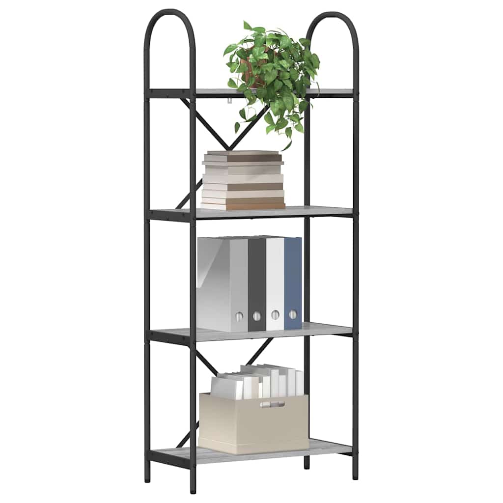 Raft pentru cărți sonoma gri 60 x 30 x 146 cm Lemn compozit GartenMobel Dekor