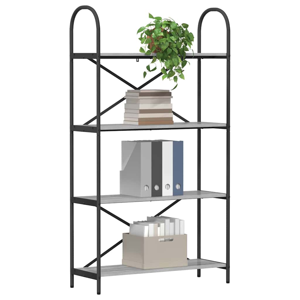 Raft pentru cărți sonoma gri 80 x 30 x 146 cm Lemn compozit GartenMobel Dekor