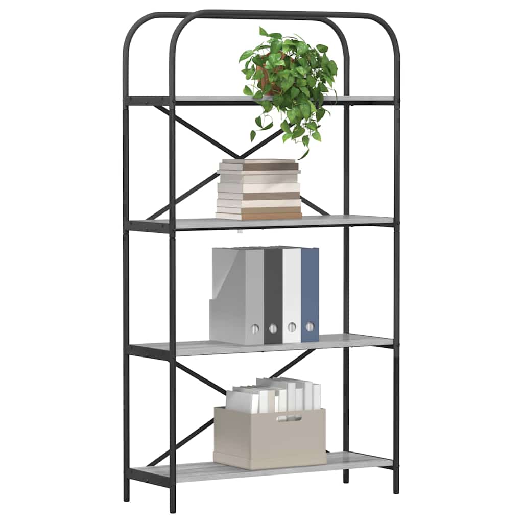Raft pentru cărți sonoma gri 80 x 30 x 146 cm Lemn compozit GartenMobel Dekor