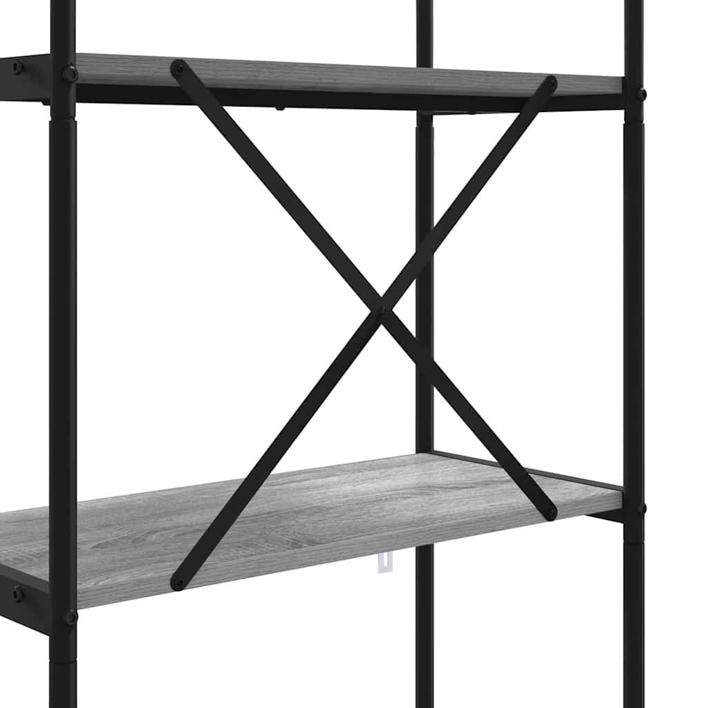 Raft pentru cărți sonoma gri 80 x 30 x 146 cm Lemn compozit GartenMobel Dekor