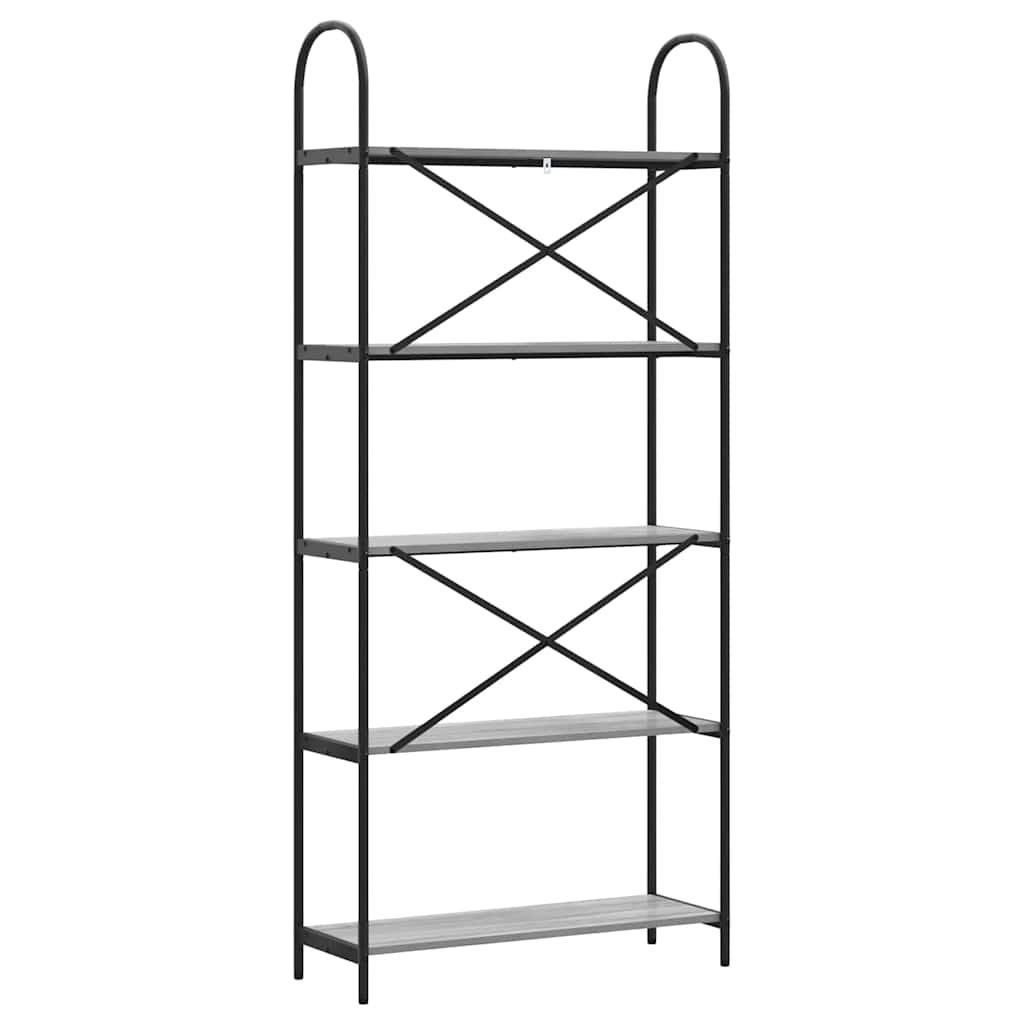 Raft pentru cărți sonoma gri 80 x 30 x 183 cm Lemn compozit GartenMobel Dekor