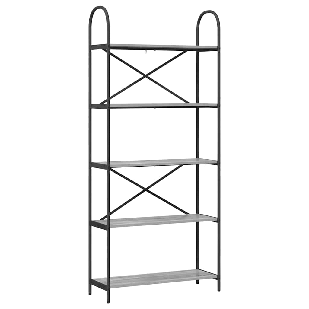 Raft pentru cărți sonoma gri 80 x 30 x 183 cm Lemn compozit GartenMobel Dekor