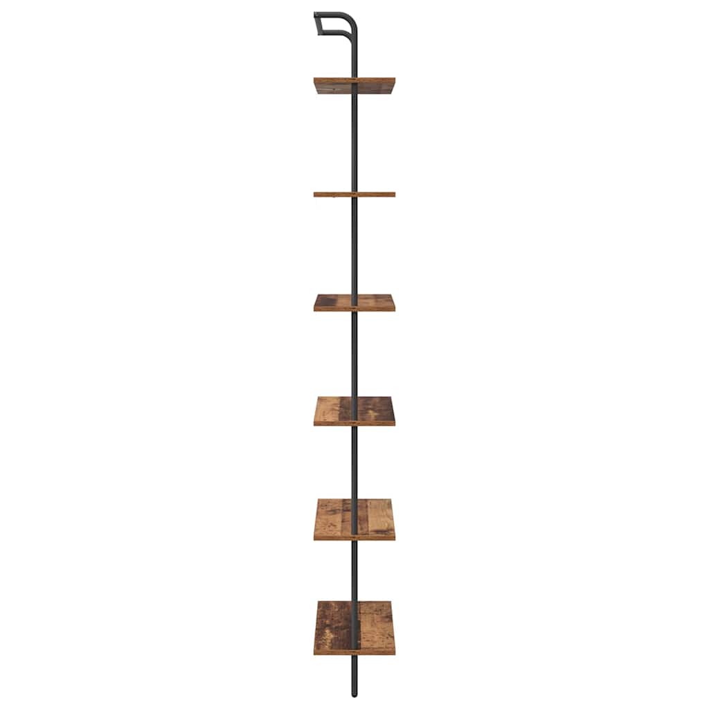 Raft pentru cărți Lemn vechi 60 x 24 x 203 cm Lemn compozit GartenMobel Dekor