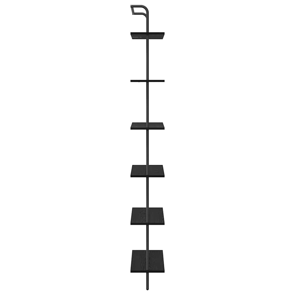 Raft pentru cărți Stejar negru 60 x 24 x 203 cm Lemn compozit GartenMobel Dekor