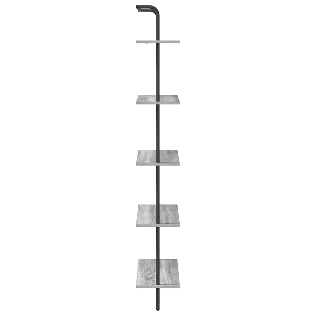 Raft pentru cărți sonoma gri 60 x 24 x 168 cm Lemn compozit GartenMobel Dekor