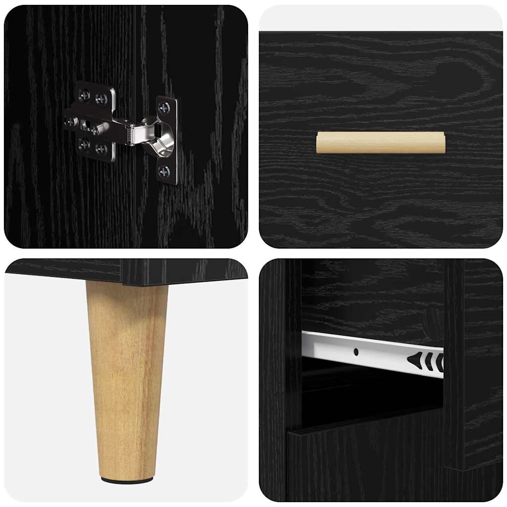 Bufet cu sertar Stejar negru 34 x 69.5 x 89 cm Lemn compozit GartenMobel Dekor