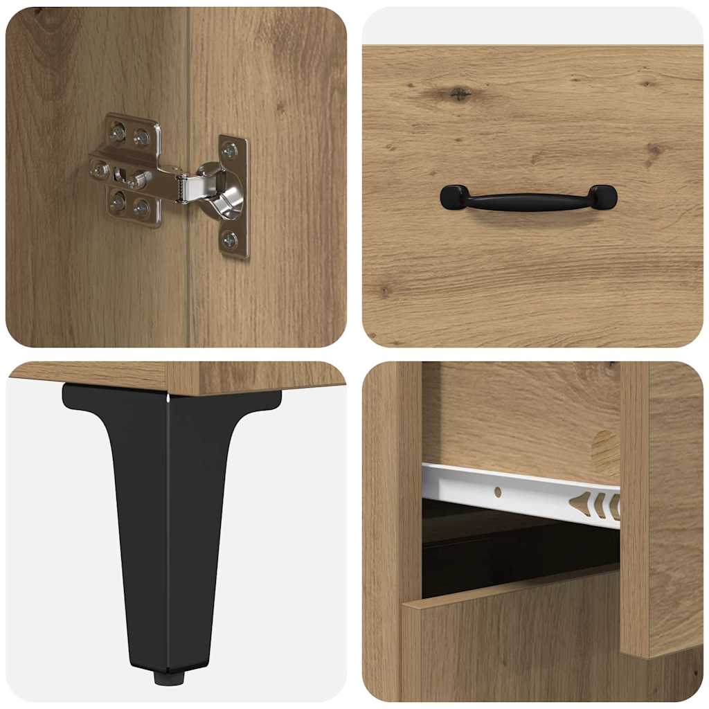 Bufet stejar artizanal 34 x 69.5 x 90 cm Lemn compozit GartenMobel Dekor