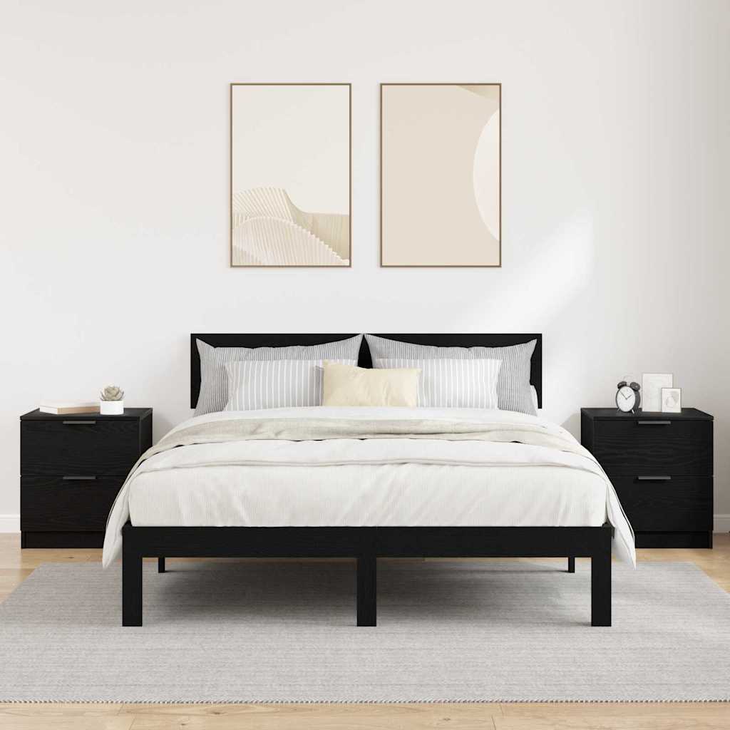 Dulap de noapte cu sertar 2 pcs Stejar negru 45 x 39 x 50 cm GartenMobel Dekor