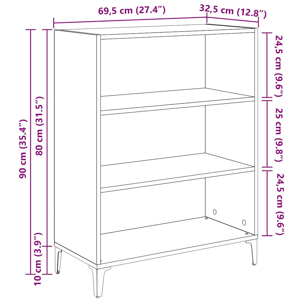 Bufet Lemn vechi 32.5 x 69.5 x 90 cm Lemn compozit GartenMobel Dekor