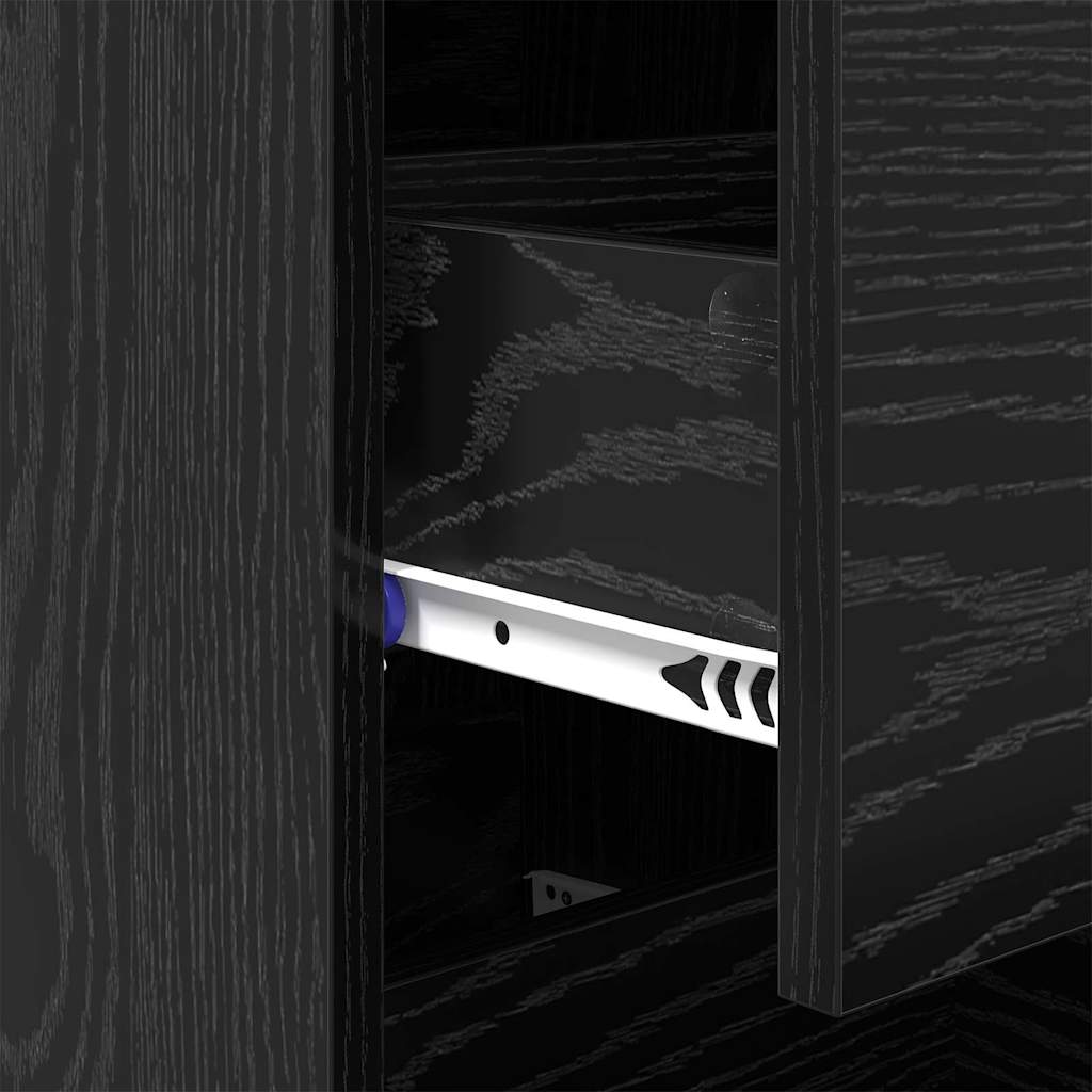 Bufet cu sertar Stejar negru 34 x 34.5 x 90 cm Lemn compozit GartenMobel Dekor