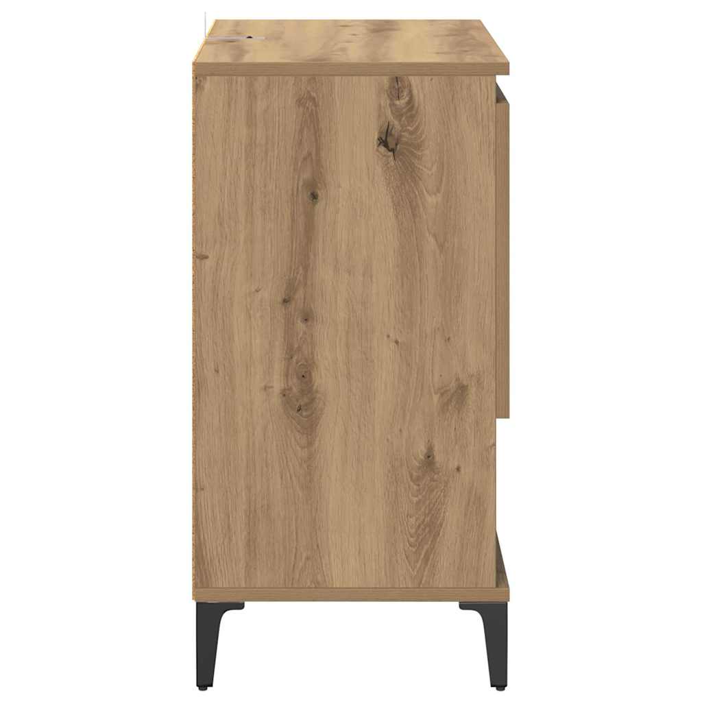 Bufet stejar artizanal 60 x 35 x 70 cm Lemn compozit GartenMobel Dekor