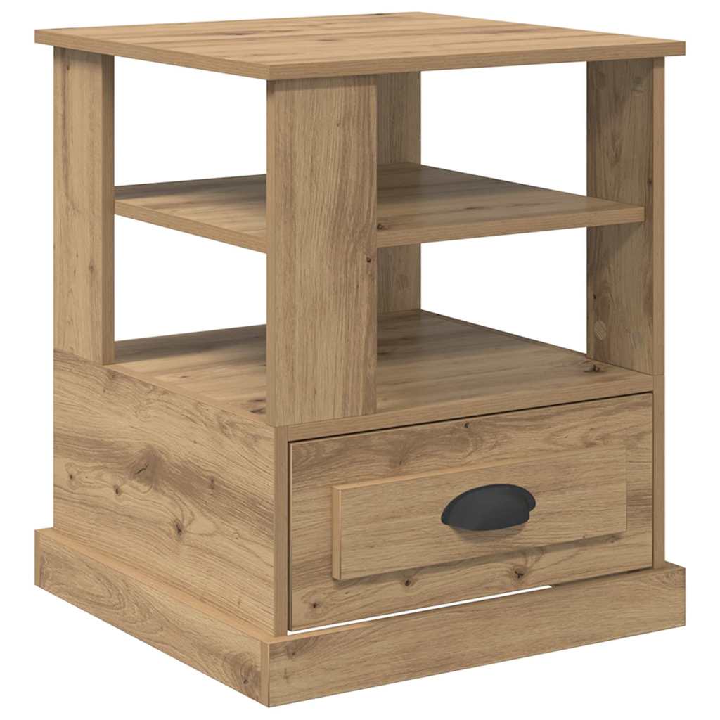 Dulap de noapte stejar artizanal 50 x 50 x 60 cm Lemn compozit GartenMobel Dekor
