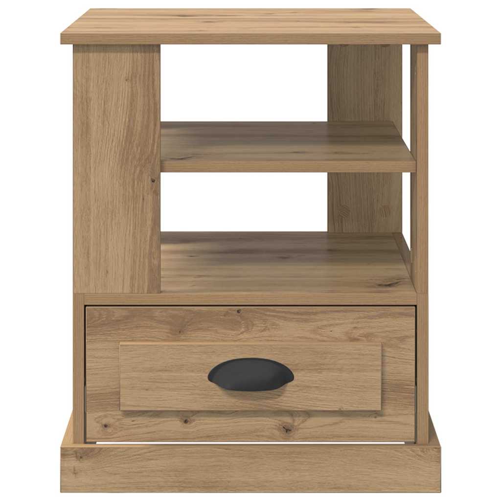 Dulap de noapte stejar artizanal 50 x 50 x 60 cm Lemn compozit GartenMobel Dekor