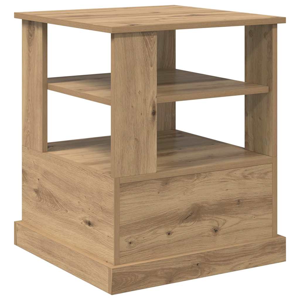 Dulap de noapte stejar artizanal 50 x 50 x 60 cm Lemn compozit GartenMobel Dekor