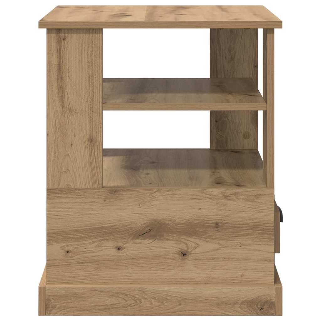 Dulap de noapte stejar artizanal 50 x 50 x 60 cm Lemn compozit GartenMobel Dekor