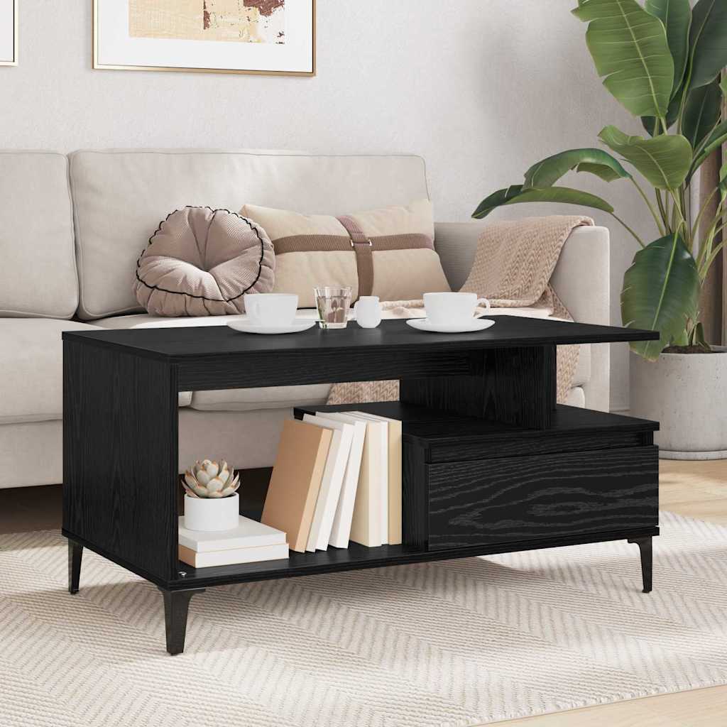 Masă de cafea Stejar negru 90 x 49 x 45 cm Lemn compozit GartenMobel Dekor