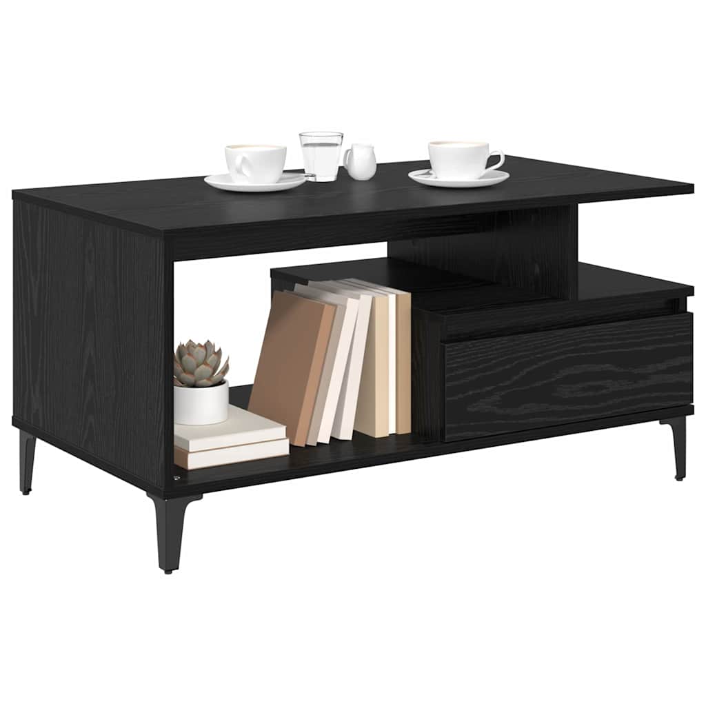 Masă de cafea Stejar negru 90 x 49 x 45 cm Lemn compozit GartenMobel Dekor