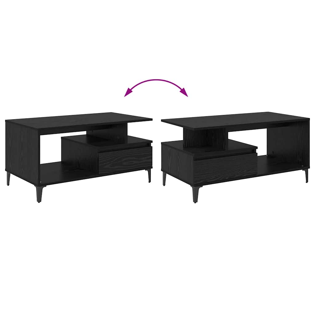 Masă de cafea Stejar negru 90 x 49 x 45 cm Lemn compozit GartenMobel Dekor