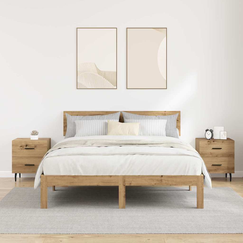 Dulap de noapte 2 pcs stejar artizanal 40 x 35 x 47.5 cm GartenMobel Dekor