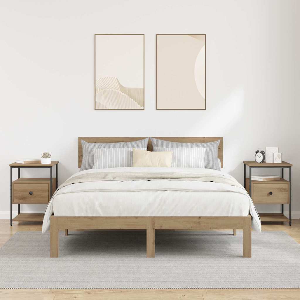 Dulap de noapte 2 pcs stejar artizanal 40 x 42 x 56 cm GartenMobel Dekor