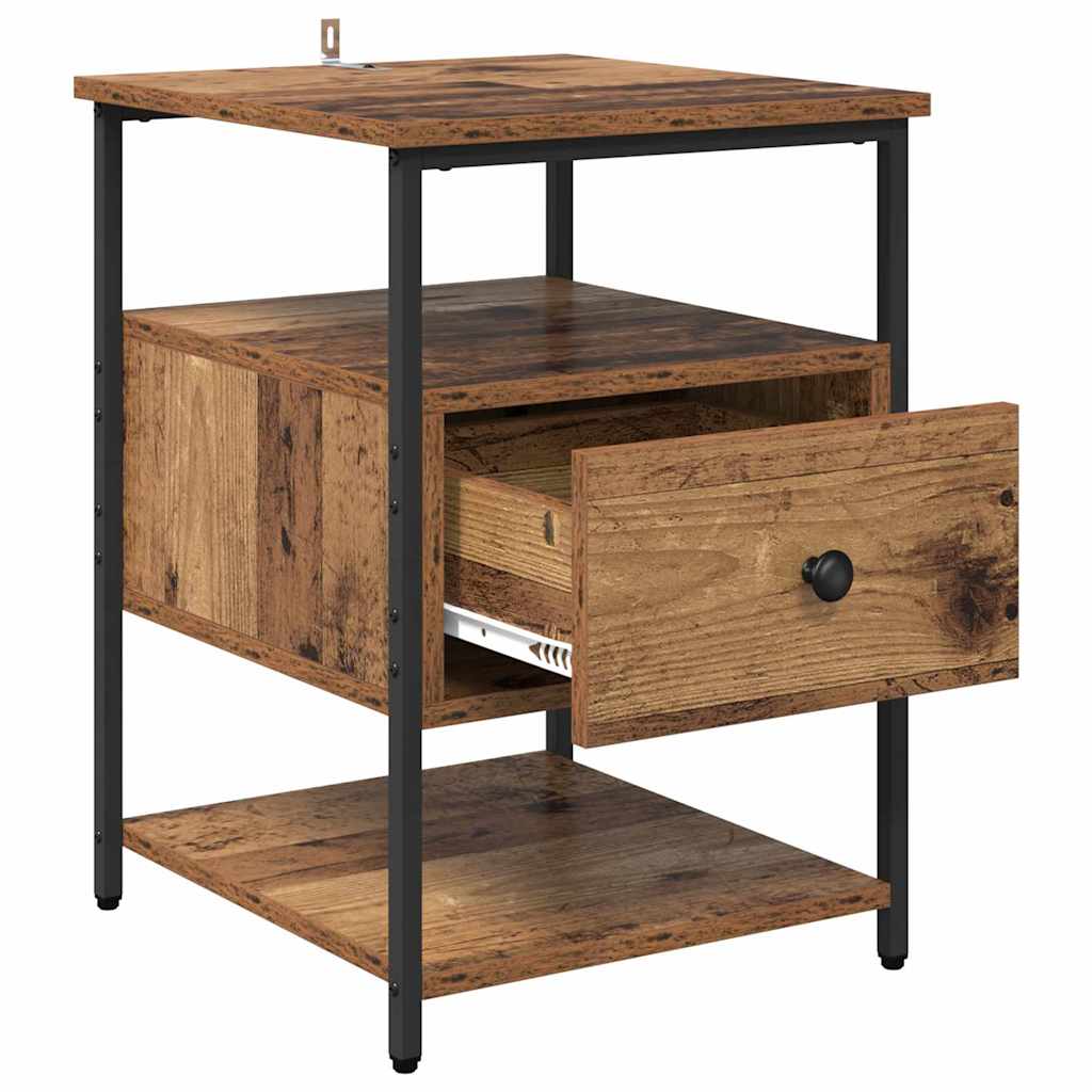 Dulap de noapte Lemn vechi 40 x 42 x 56 cm Lemn compozit GartenMobel Dekor