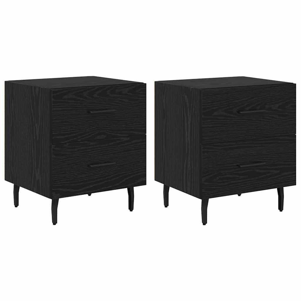 Dulap de noapte cu sertar 2 pcs Stejar negru 40 x 35 x 47.5 cm GartenMobel Dekor