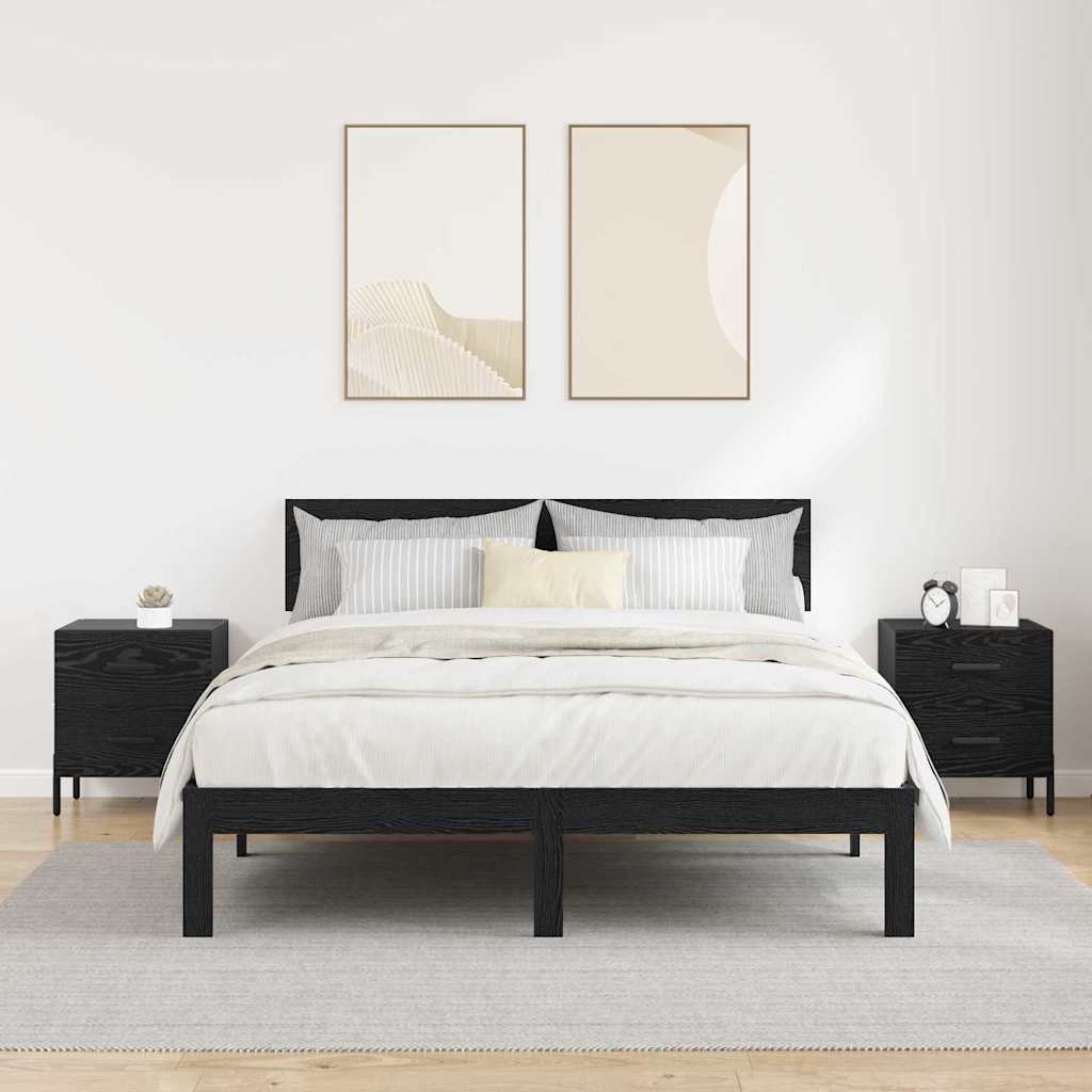 Dulap de noapte cu sertar 2 pcs Stejar negru 40 x 35 x 47.5 cm GartenMobel Dekor