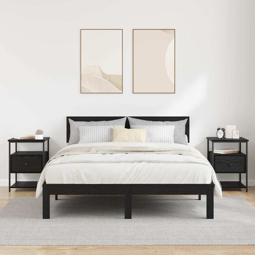 Dulap de noapte cu sertar 2 pcs Stejar negru 40 x 42 x 56 cm GartenMobel Dekor