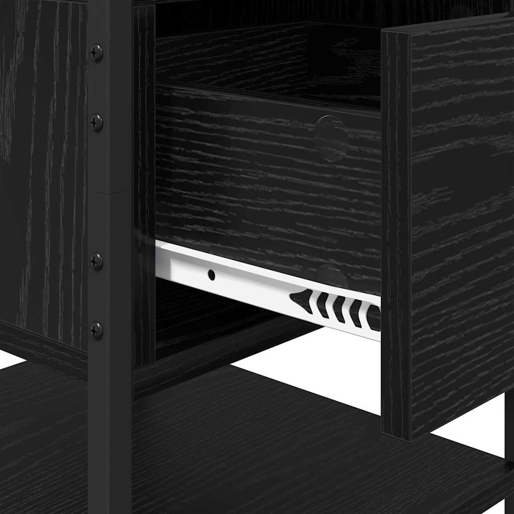 Dulap de noapte cu sertar 2 pcs Stejar negru 40 x 42 x 56 cm GartenMobel Dekor