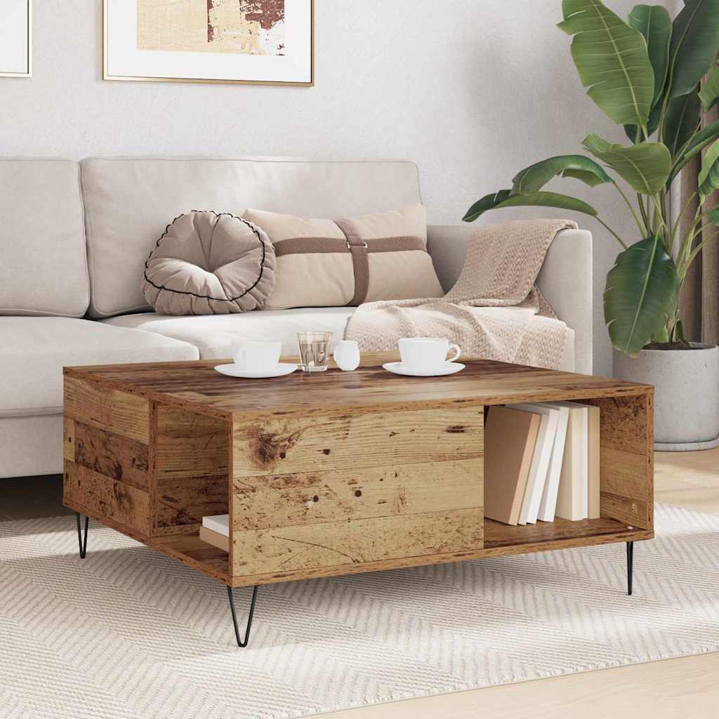Masă de cafea Lemn vechi 80 x 80 x 36.5 cm Lemn compozit GartenMobel Dekor