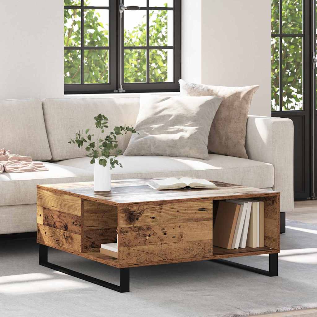 Masă de cafea Lemn vechi 80 x 80 x 36.5 cm Lemn compozit GartenMobel Dekor