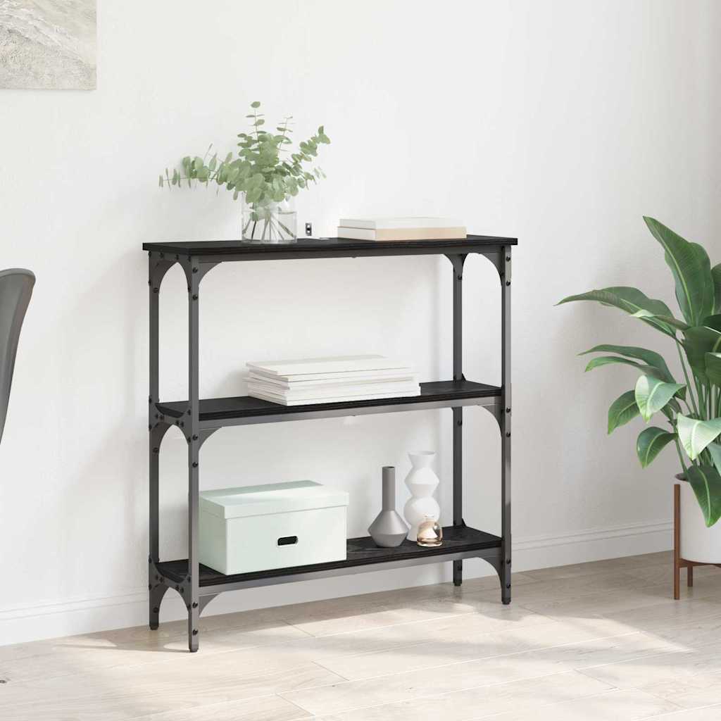 Masă de consolă cu raft Stejar negru 75 x 22.5 x 75 cm GartenMobel Dekor