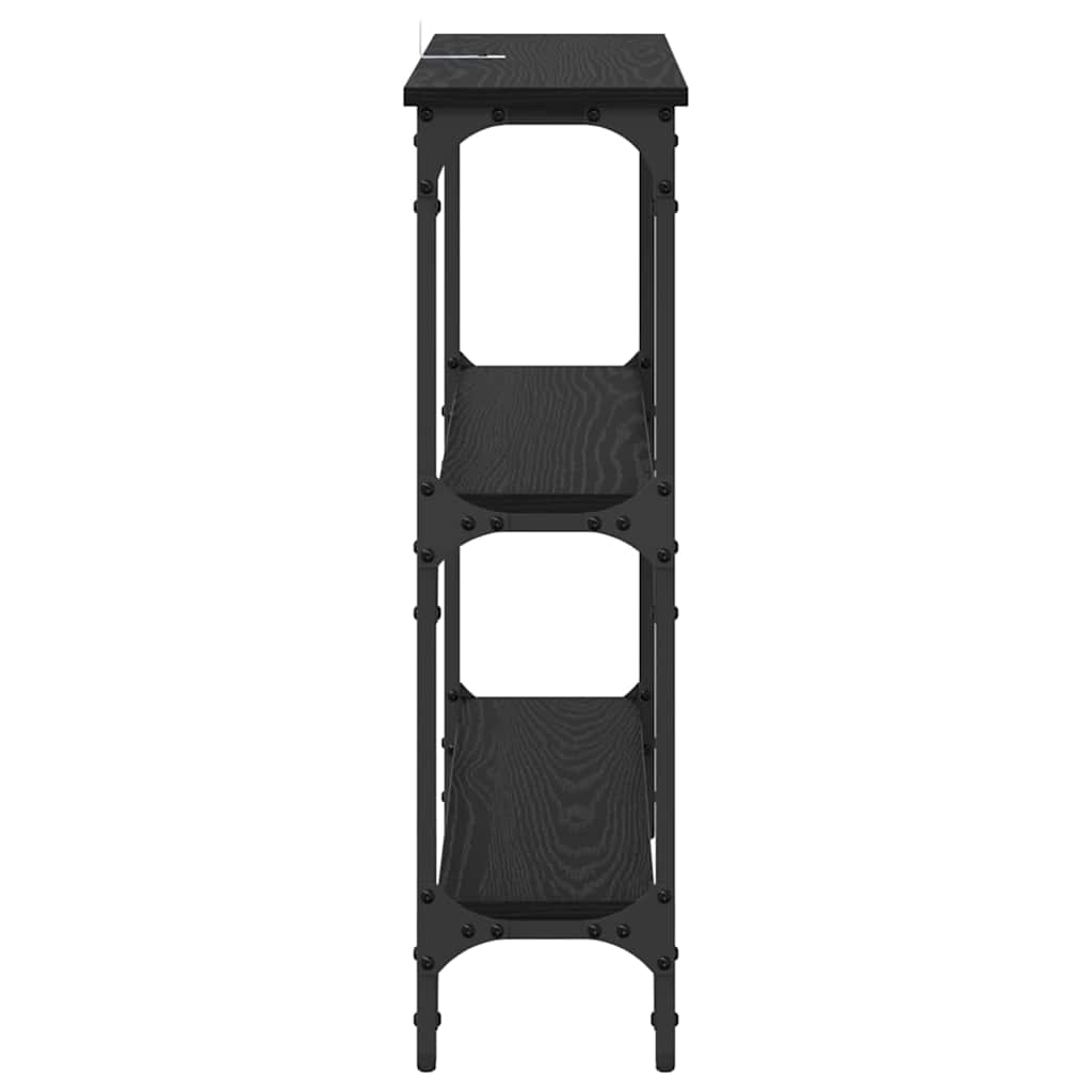 Masă de consolă cu raft Stejar negru 75 x 22.5 x 75 cm GartenMobel Dekor