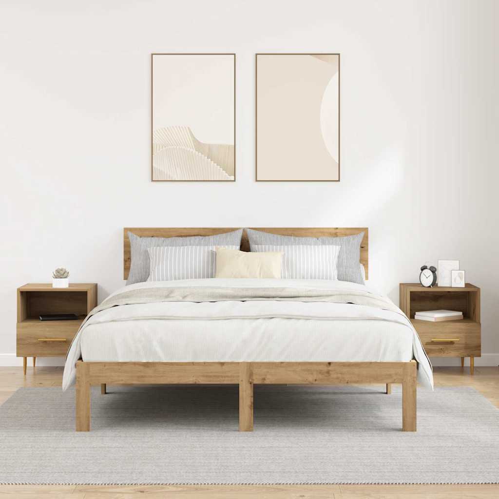 Noptieră cu sertar 2 pcs Maro 40 x 35 x 47.5 cm Lemn compozit GartenMobel Dekor