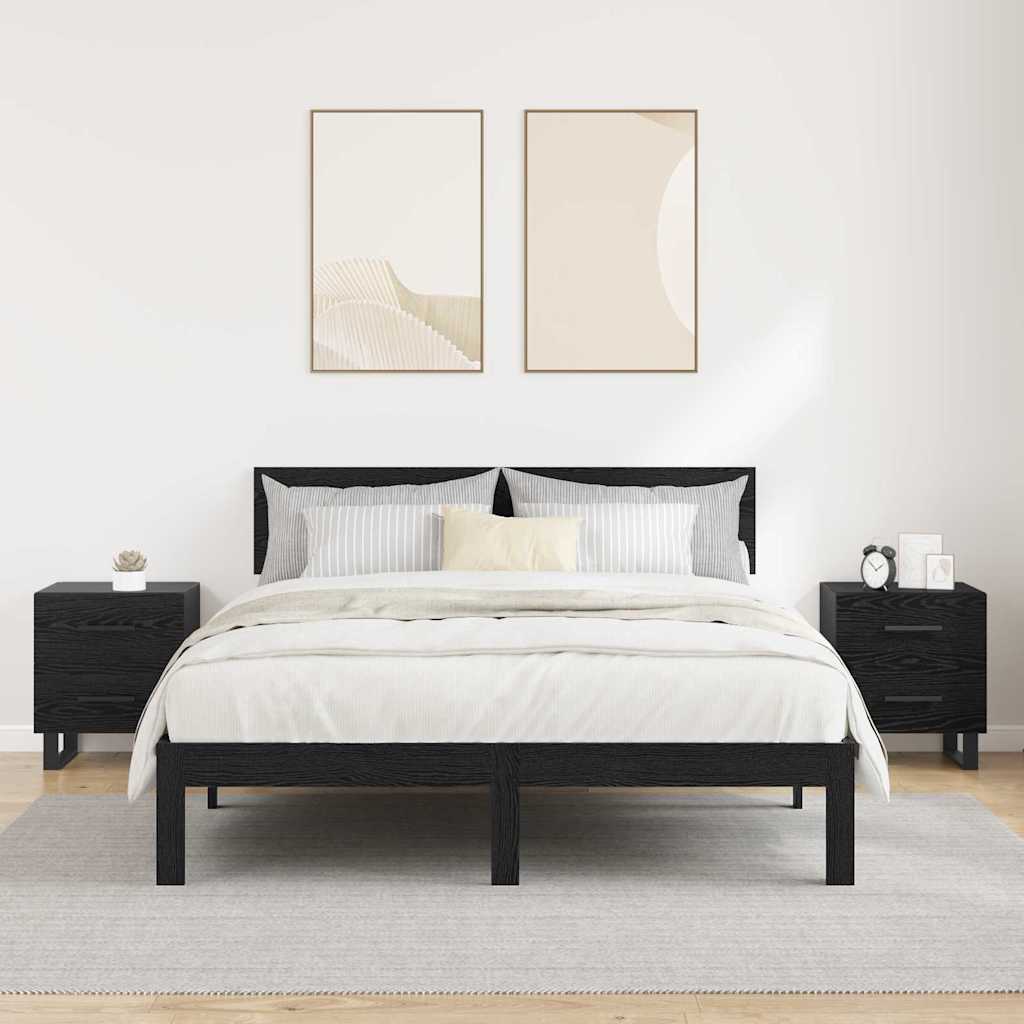 Noptiere 2 pcs Stejar negru 40 x 35 x 47.5 cm Lemn compozit GartenMobel Dekor