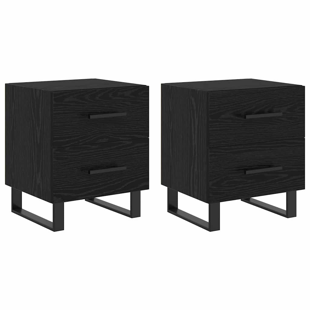Noptiere 2 pcs Stejar negru 40 x 35 x 47.5 cm Lemn compozit GartenMobel Dekor